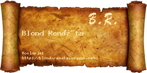 Blond Renáta névjegykártya